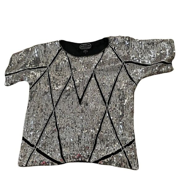 Joseph Le Bon Tops - Vintage Women's Medium Joseph Le Bon Sequin Design Shirt 100% Silk